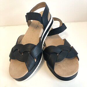 Life Stride Velocity 20 Black Ankle Strap Sandals Size 7.5 W